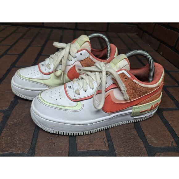 Nike Air Force 1 Shadow Women's Sneakers White Magic Ember Size 8.5 - Picture 1 of 8